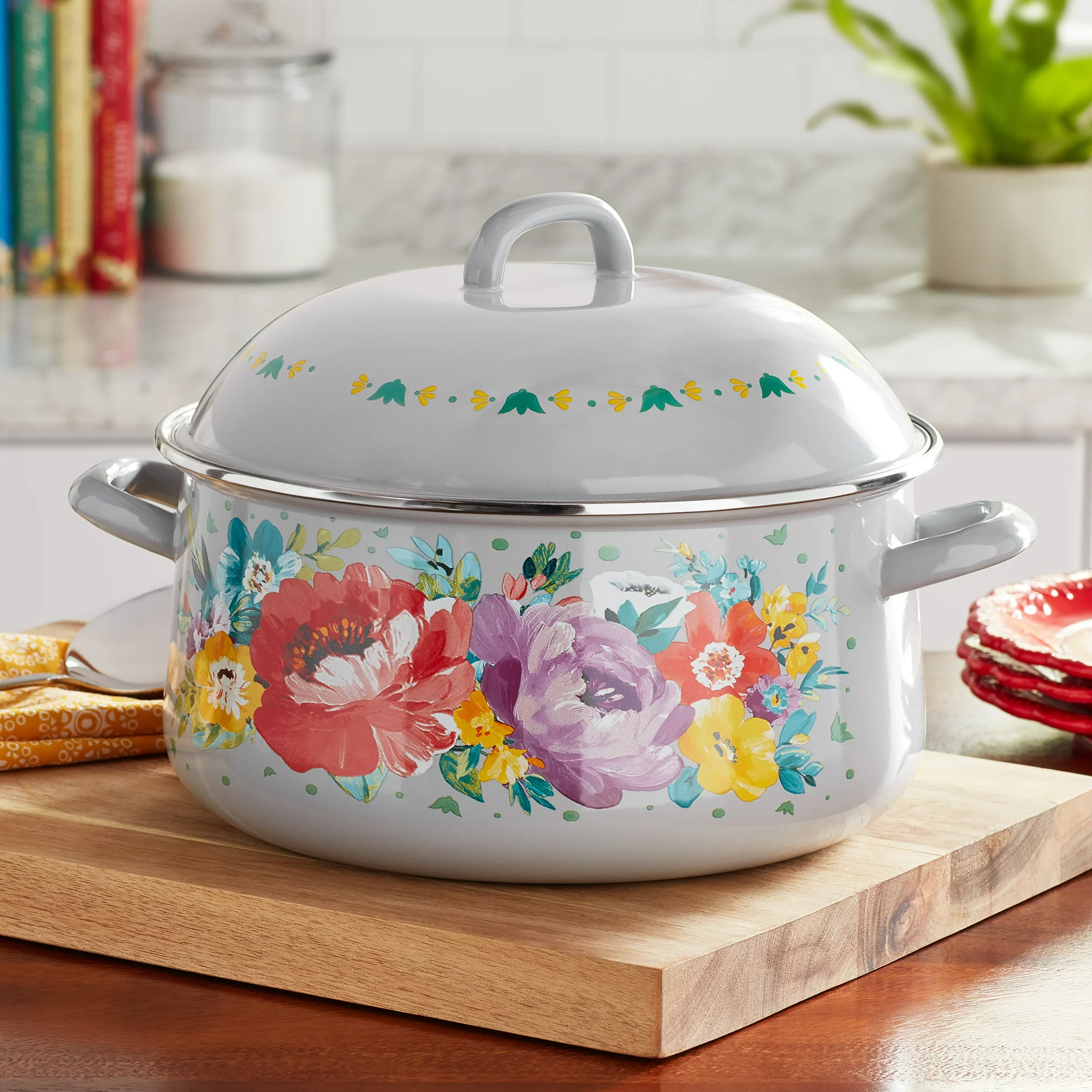 The Pioneer Woman Sweet Romance 6 4 Quart Enamel On Steel Dutch Oven