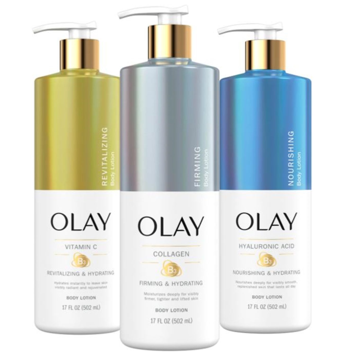 Olay body lotions available in Kenya - Vitamin C, Collagen, and Hyaluronic Acid formulas shipped from USA