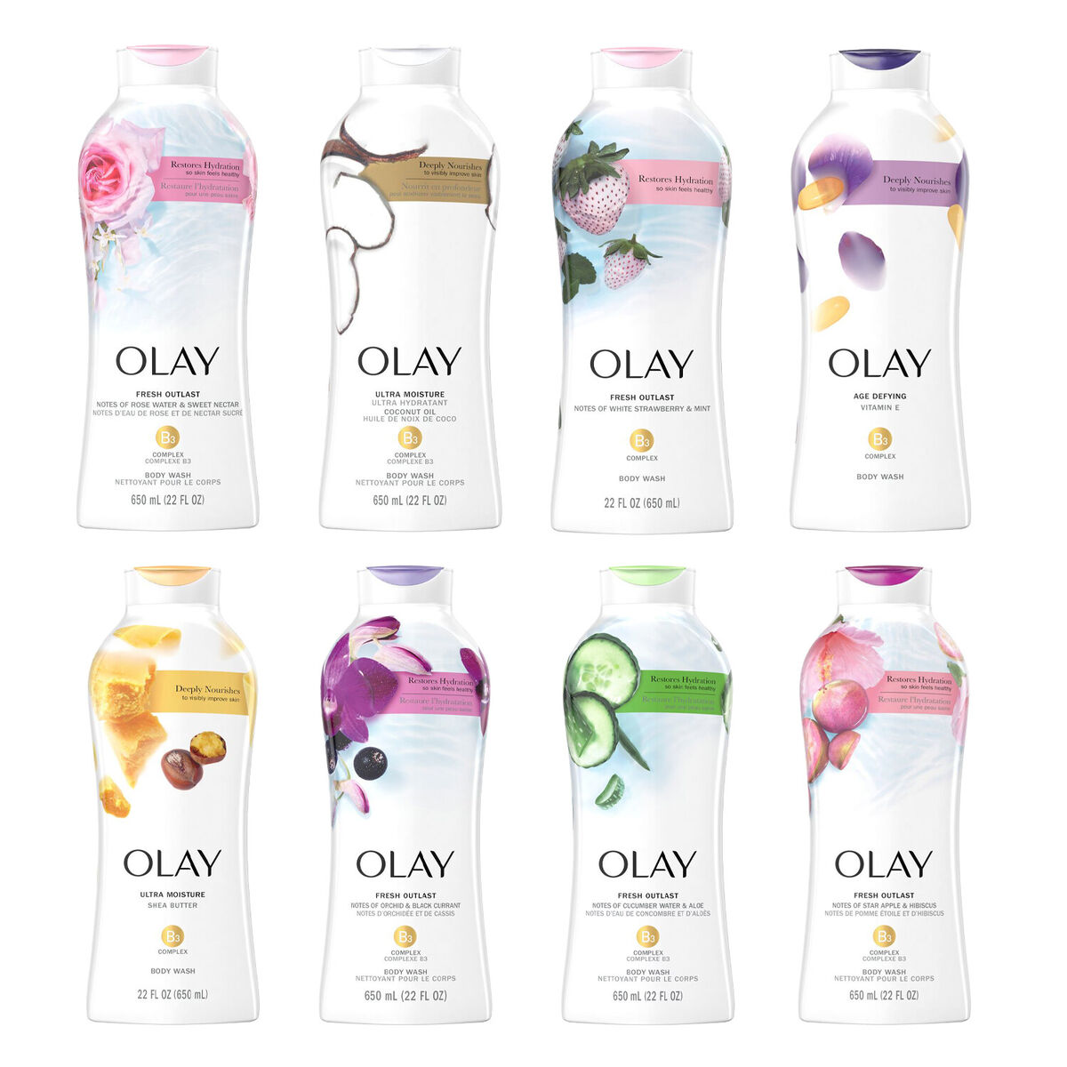 Olay body washes and shower gels price in Kenya - Fresh Outlast, Ultra Moisture, and Age Defying varieties