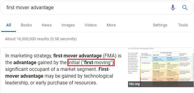 First Mover Advantage