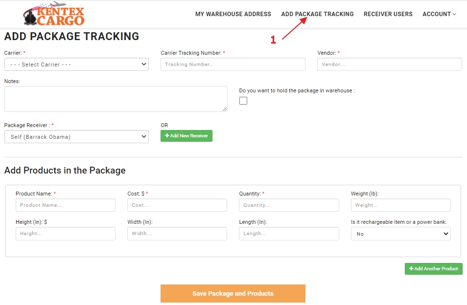 Add a package tracking