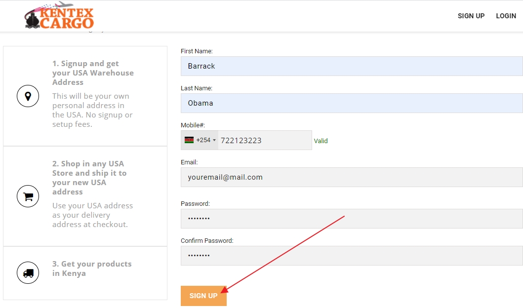 How Kentex Cargo “Ship & Track” works. Track Goods From USA to Kenya