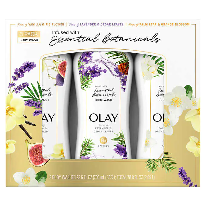 Wholesale Olay Essentials Botanicals Body Wash 3PK Kenya Kentex Cargo